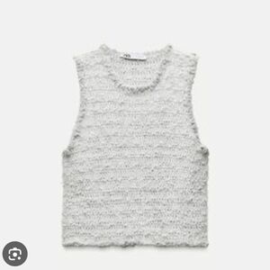 Gray Textured Sleeveless Top